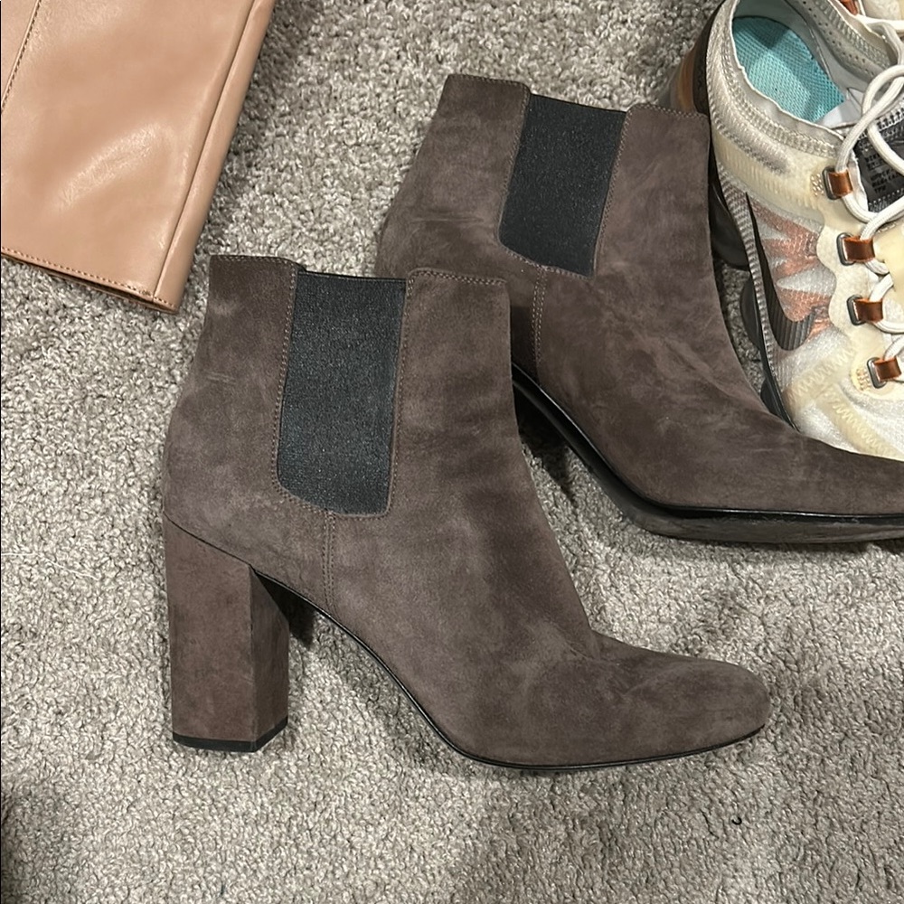 YSL Brown Suede Ankle Boots